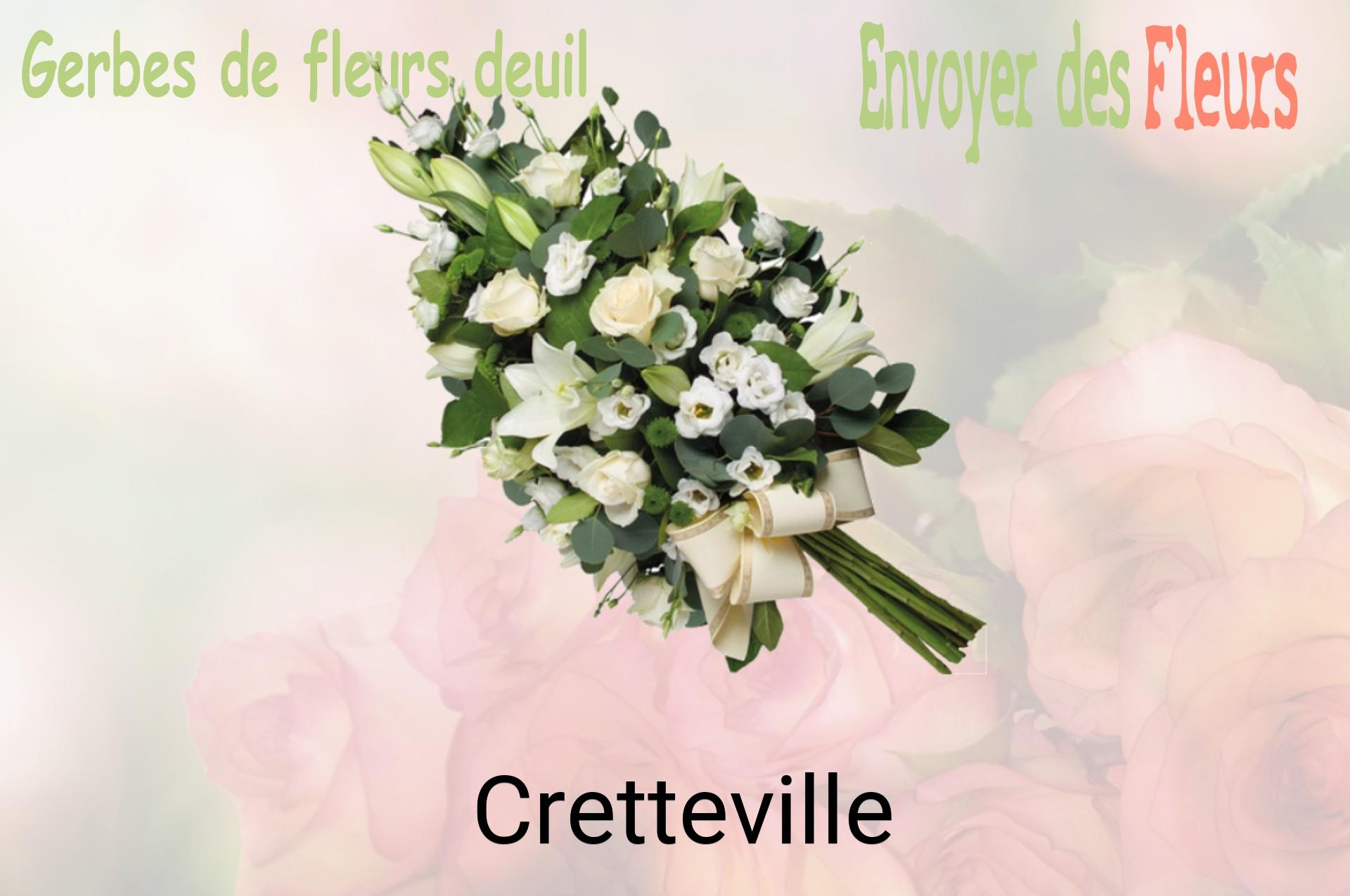 Gerbe de fleurs de deuil livrée à Cretteville